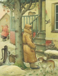 ロシアの情景03、1994（紙にトイレ） 作： Kestutis Kasparavicius